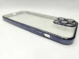 Husa Iphone 13 Pro Max silicon , spate transparent , Protectie Camere Albastru Inchis
