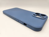Husa Iphone 13 Pro Max silicon moale, interior material textil,protectie camere Albastru inchis