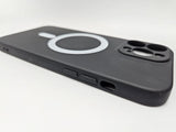 Husa Iphone 12 Pro Max silicon moale, MagSafe , protectie camere si butoane, interior material textil Negru