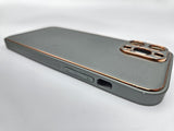 Husa Iphone 13 Pro Max Luxury piele ecologica, antisoc Khaki