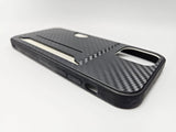 Husa Iphone 12 silicon , Card Holding, protectie  butoane , textura carbon Negru