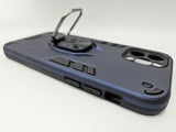 Husa Iphone 12 Pro  silicon si plastic , suport inel rotativ , protectie camera Albastru inchis