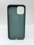Husa Iphone 12 silicon  , protectie camere ,interior material textil Verde
