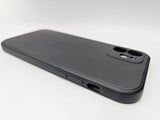 Husa Iphone 12 silicon subtire , protectie camere, interior material textil Negru