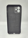 Husa Iphone 12 silicon subtire , protectie camere, interior material textil Negru