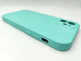Husa Iphone 12 silicon , protectie butoane ,interior material textil Turcoaz