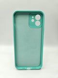 Husa Iphone 12 silicon , protectie butoane ,interior material textil Turcoaz