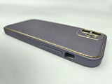 Husa Iphone 12 Luxury piele ecologica, antisoc , margini anti alunecare Mov