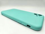 Husa Iphone 11 silicon moale, protectie camere si butoane, interior material textil Turcoaz