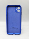Husa Iphone 11 silicon moale, protectie camere si butoane, interior material textil Albastru