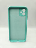 Husa Iphone 11 silicon moale, protectie camere si butoane, interior material textil Turcoaz