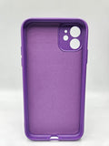 Husa Iphone 11 silicon moale, protectie camere si butoane, interior material textil Mov