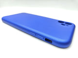 Husa Iphone 11 silicon moale, protectie camere si butoane, interior material textil Albastru