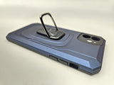 Husa Iphone 11 silicon si plastic , suport inel rotativ , protectie camera Albastru