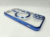 Husa Iphone 11 Pro din silicon moale, MagSafe, Protectie Camere Albastru
