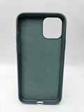 Husa Iphone 11 Pro din silicon moale, protectie butoane, interior material textil Verde