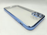 Husa Iphone 11 Pro Max silicon , spate transparent , Protectie Camere Albastru