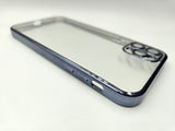 Husa Iphone 11 Pro Max silicon , spate transparent , Protectie Camere Albastru Inchis