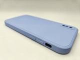 Husa Iphone XS silicon, protectie camere si butoane, interior material textil Albastru