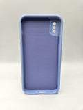 Husa Iphone XS silicon, protectie camere si butoane, interior material textil Albastru