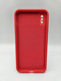 Husa Iphone XS silicon, protectie camere si butoane, interior material textil Rosu