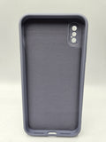 Husa Iphone X silicon, protectie camere si butoane, interior material textil Gri