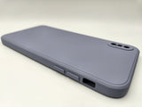 Husa Iphone Xs Max silicon, protectie camere si butoane, interior material textil Gri