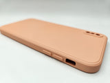 Husa Iphone Xs Max silicon, protectie camere si butoane, interior material textil Roz