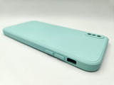 Husa Iphone Xs Max silicon, protectie camere si butoane, interior material textil Turcoaz