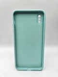 Husa Iphone Xs Max silicon, protectie camere si butoane, interior material textil Turcoaz