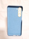 Husa Samsung S23 Plus piele ecologica, protectie camere, interior material textil fin Albastru