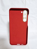 Husa Samsung S23 Plus piele ecologica, protectie camere, interior material textil fin Rosu