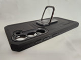 Husa Samsung S23 silicon si plastic , suport inel rotativ , protectie camera Negru