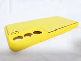 Husa Samsung S22 piele ecologica, protectie camere, margini anti alunecare Galben