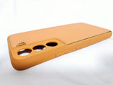 Husa Samsung S22 piele ecologica, protectie camere, margini anti alunecare Portocaliu