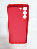Husa Samsung S21 FE silicon, protectie camere, interior material textil Rosu