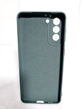 Husa Samsung S21 Plus silicon, protectie camere, interior material textil Verde
