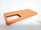 Husa Samsung S21 Ultra silicon, protectie camere si butoane interior material textil Portocaliu