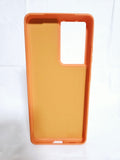 Husa Samsung S21 Ultra silicon, protectie camere si butoane interior material textil Portocaliu
