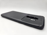 Husa Samsung S9 Plus silicon, protectie camera si butoane, textura carbon Negru