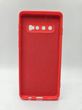 Husa Samsung S10 silicon moale, protectie camere si butoane, interior material textil Rosu