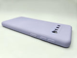 Husa Samsung S10 silicon moale, protectie camere si butoane, interior material textil Lila