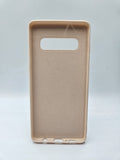Husa Samsung S10 silicon moale, protectie camere si butoane, interior material textil Crem
