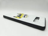 Husa Samsung S10 silicon, model 3D Taxi, protectie butoane Alb