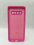 Husa Samsung S10 Plus silicon moale,protectie camere, interior material textil Roz