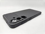 Husa Samsung S24 Plus silicon, protectie camere si butoane textura carbon Negru