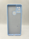 Husa Samsung A21s  silicon moale , protectie butoane, interior material textil Albastru