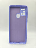 Husa Samsung A21s  silicon moale , protectie butoane, interior material textil Mov