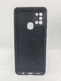 Husa Samsung A21s  silicon moale , protectie butoane, interior material textil Negru