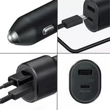 Set Incarcator Auto Super Fast Charge 2.0 Dual Port 45W si 15W USB -C si USB + Cablu Tip C Negru